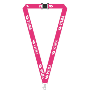 Logoband rosa 20 mm med säkerhetsspänne